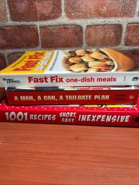 3 Cookbooks Fast Fix, 1001 Recipes, Tailgate Plan